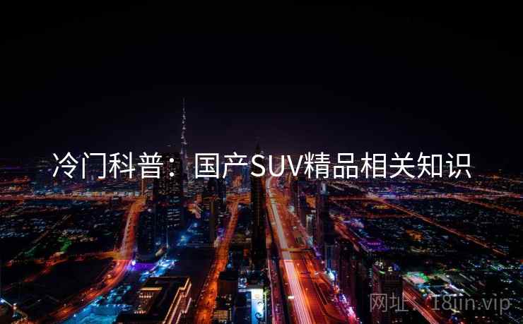 冷门科普：国产SUV精品相关知识